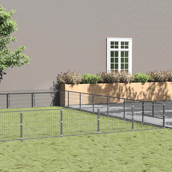 vidaXL Hundezwinger Silbern 70 m&sup2; Stahl