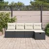 vidaXL Sofa Set mit Kissen 5 pcs Schwarz und Creme Poly-Rattan
