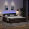 vidaXL Ottoman-Bett mit Matratzen & LEDs Dunkelbraun 200x200 cm Stoff