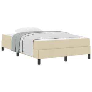 vidaXL Boxspringbett mit Matratze Creme 120 x 190 cm Stoff