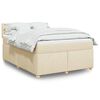vidaXL Boxspringbett mit Matratze Creme 140x200 cm Stoff
