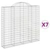 vidaXL Gabionen mit Hochbogen 7 Stk. 200x30x180/200cm Verzinktes Eisen
