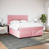 vidaXL Boxspringbett mit Matratze Rosa 180x200 cm Samt