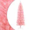 vidaXL K&uuml;nstlicher schlanker Weihnachtsbaum 180 cm PVC und Stahl Rosa