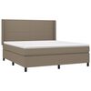 vidaXL Boxspringbett mit Matratze & LED Taupe 160x200 cm Stoff
