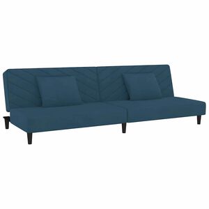 vidaXL Schlafsofa 2-Sitzer mit 2 Kissen Gelb Samt