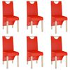 vidaXL Esszimmerst&uuml;hle 6 Stk. Rot Kunstleder