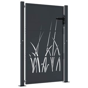 vidaXL Gartentor Anthrazit 100x150 cm Stahl Gras-Design