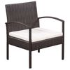 vidaXL 5-tlg. Garten-Lounge-Set mit Auflagen Poly Rattan Braun