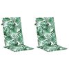 vidaXL Hochlehner-Auflagen 2 Stk. Blattmuster Stoff