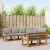 vidaXL Outdoor-Sofagarnitur mit Kissen 8 pcs Nat&uuml;rlich und Hellgrau
