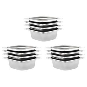vidaXL Gastronormbeh&auml;lter 12 Stk. GN 1/6 65 mm Edelstahl