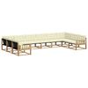 vidaXL Outdoor-Sofagarnitur 10 stk. Wei&szlig; und Creme
