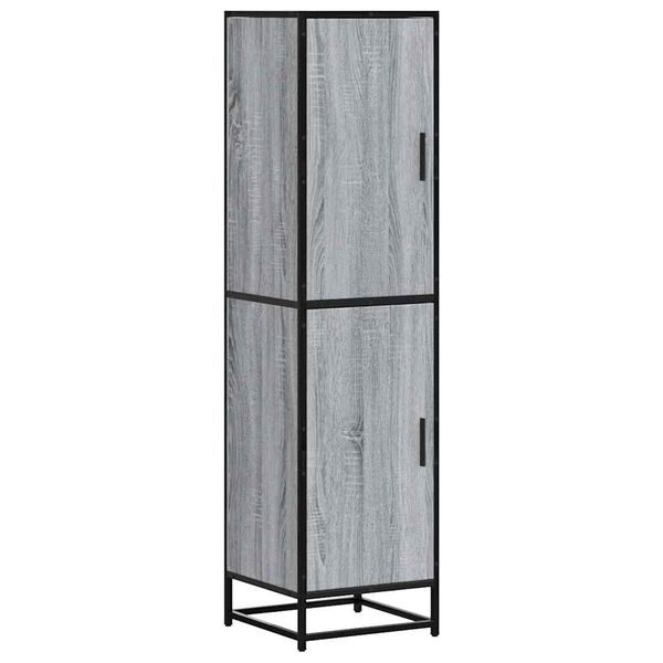 vidaXL Highboard Grau Sonoma 35,5x35x139 cm Holzwerkstoff und Metall
