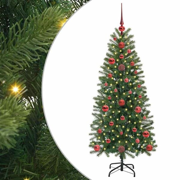 vidaXL K&uuml;nstlicher Weihnachtsbaum mit 150 LEDs Gr&uuml;n 120 cm PE und PVC