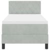 vidaXL Boxspringbett mit Matratze Hellgrau 80 x 200 cm Samt