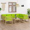 vidaXL 9-tlg. Garten-Lounge-Set mit Kissen Impr&auml;gniertes Kiefernholz