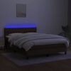vidaXL Boxspringbett mit Matratze & LED Dunkelbraun 140x200 cm Stoff