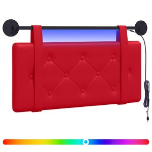 vidaXL H&auml;ngendes Kopfteil Mit LED Licht Rot Kunstleder
