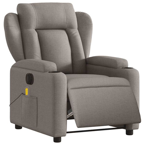 vidaXL Massagesessel Elektrisch Taupe Stoff