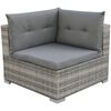 vidaXL 10-tlg. Garten-Lounge-Set mit Auflagen Poly Rattan Grau