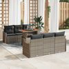 vidaXL Garten-Sofa-Set mit Speicher 7 pcs Grau Poly Rattan