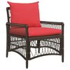 vidaXL Gartenstuhl mit Kissen Braun 73 x 61 x 77 cm Poly-Rattan