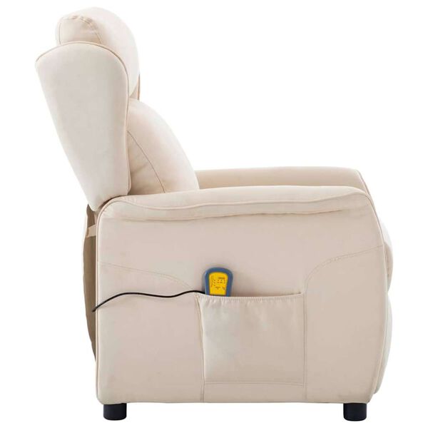 vidaXL Massagesessel mit Kissen Creme 93,5 x 67,5 x 101,5 cm Stoff