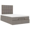 vidaXL Ottoman-Bett mit Matratze & LEDs Taupe 120x190 cm Stoff