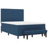 vidaXL Boxspringbett mit Matratze mit Kopfteil Blau 140 x 190 cm Stoff