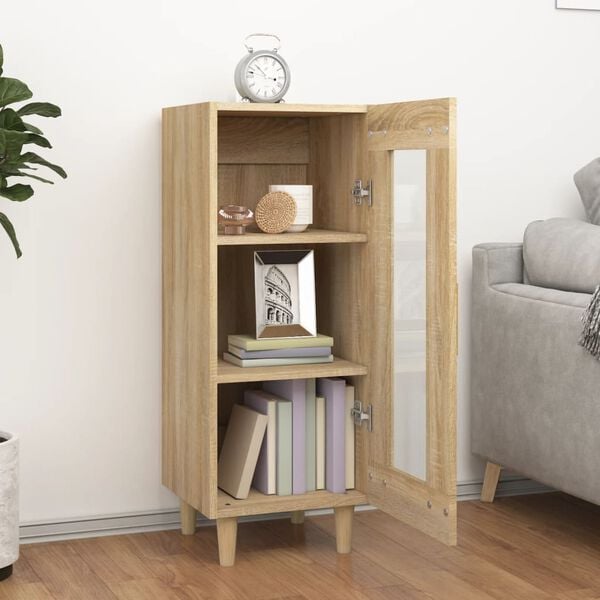 vidaXL Sideboard Sonoma-Eiche 34,5x34x90 cm Holzwerkstoff