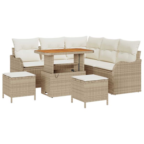vidaXL Garten-Sofa-Set 8 pcs Beige Poly-Rattan