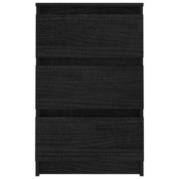 vidaXL Nachtschränke 2 Stk. Schwarz 40x29,5x64 cm Massivholz Kiefer