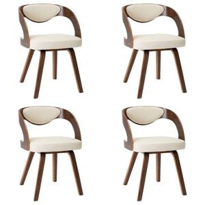 vidaXL Esszimmerst&uuml;hle 4 Stk. Creme Bugholz und Kunstleder