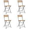 vidaXL Klappst&uuml;hle, 4 St&uuml;ck, Massivholz Teak und Stahl
