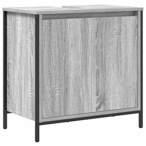 vidaXL Waschbeckenunterschrank Grau Sonoma 60x34,5x60 cm