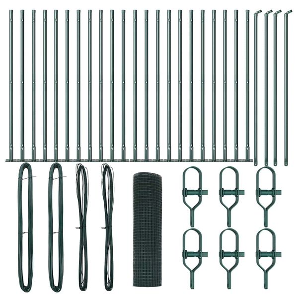 vidaXL Zaunpfosten Gr&uuml;n 50 x 0,6 m (19 x 19 mm Mesh) Stahl und PVC