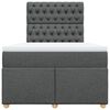 vidaXL Boxspringbett mit Matratze Dunkelgrau 120x190 cm Stoff