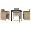 vidaXL Garten Essgruppe mit Kissen 5 pcs Beige Poly-Rattan