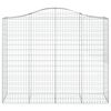 vidaXL Gabionen mit Hochbogen 2 Stk. 200x50x160/180cm Verzinktes Eisen