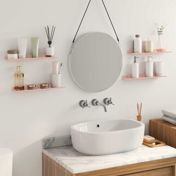 vidaXL Schwebendes Regal 4 pcs Rosa 40 x 8,5 x 2,5 cm Stahl