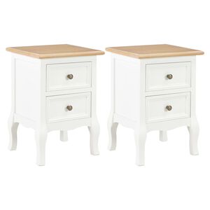 vidaXL Nachttische 2 Stk. Wei&szlig; 35x30x49 cm MDF