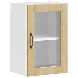 vidaXL K&uuml;chen-H&auml;ngeschrank mit Glast&uuml;r Porto Sonoma-Eiche