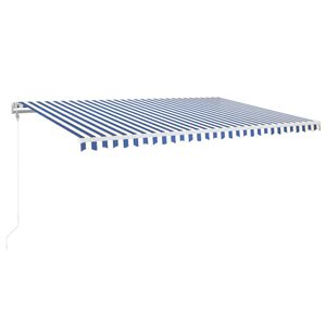 vidaXL Markise Automatisch Einziehbar 500x350 cm Blau und Wei&szlig;