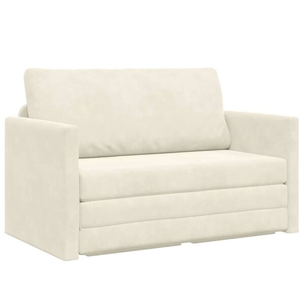 vidaXL Schlafsofa 110cm Creme Samt