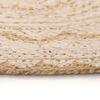 vidaXL Teppich Jute Geflochten Bedruckt 120 cm Rund