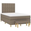 vidaXL Boxspringbett mit Matratze Taupe 120x200 cm Stoff