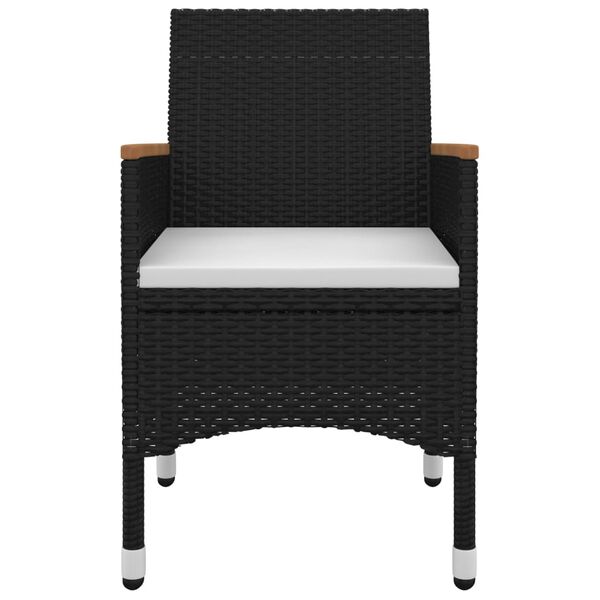 vidaXL 3-tlg. Garten-Essgruppe mit Auflagen Poly Rattan und Glas