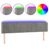 vidaXL LED Kopfteil Hellgrau 163x16x78/88 cm Samt
