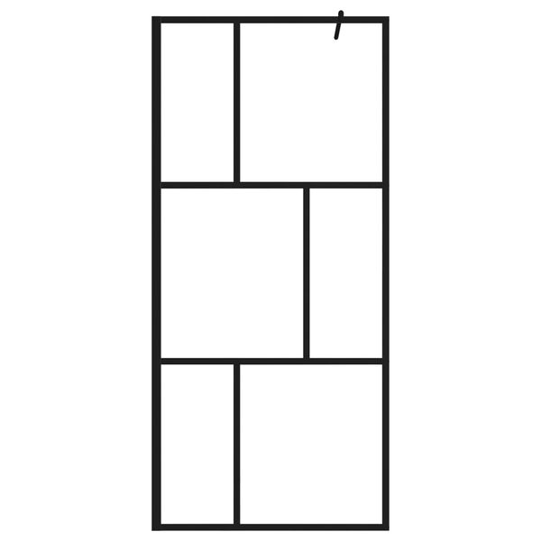 vidaXL Duschwand für Begehbare Duschen mit Hartglas Schwarz 90x195 cm